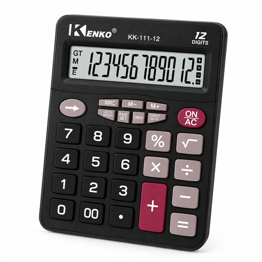 Kenko CT-111-120 12-Digit Dual Power Calculator Large Display