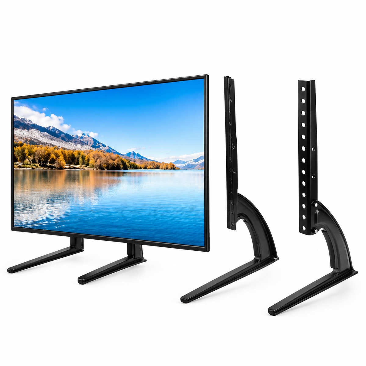 قاعدة تلفزيون فولاذية عالمية TV02 تناسب الشاشات من 37 إلى 75 بوصة، دعامة شديدة التحمل (T21854)
