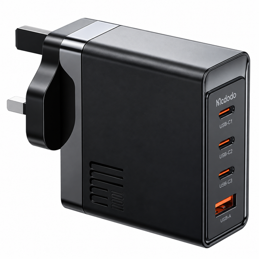 شاحن Mcdodo CH-5130 بقدرة 100 واط بتقنية GaN، مزود بـ 3 منافذ USB-C ومنفذ USB-A