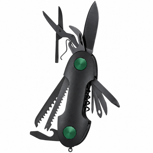 Green Lion 14-in-1 Multi-Tool Keychain Knife SS420 Stainless Steel