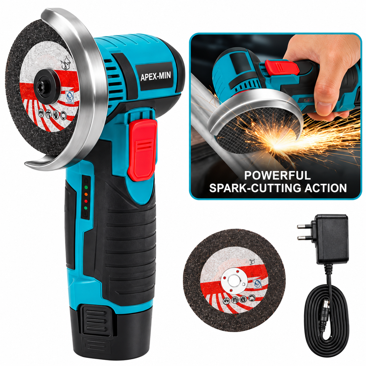 Lithium Cordless Angle Grinder with High-Speed Motor