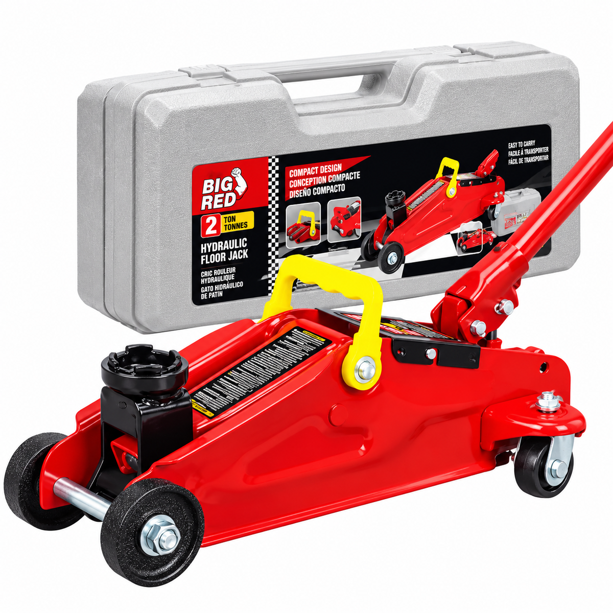 رافعة هيدروليكية بعجلات من BIG RED Torin طراز T820014S، سعة 2 طن