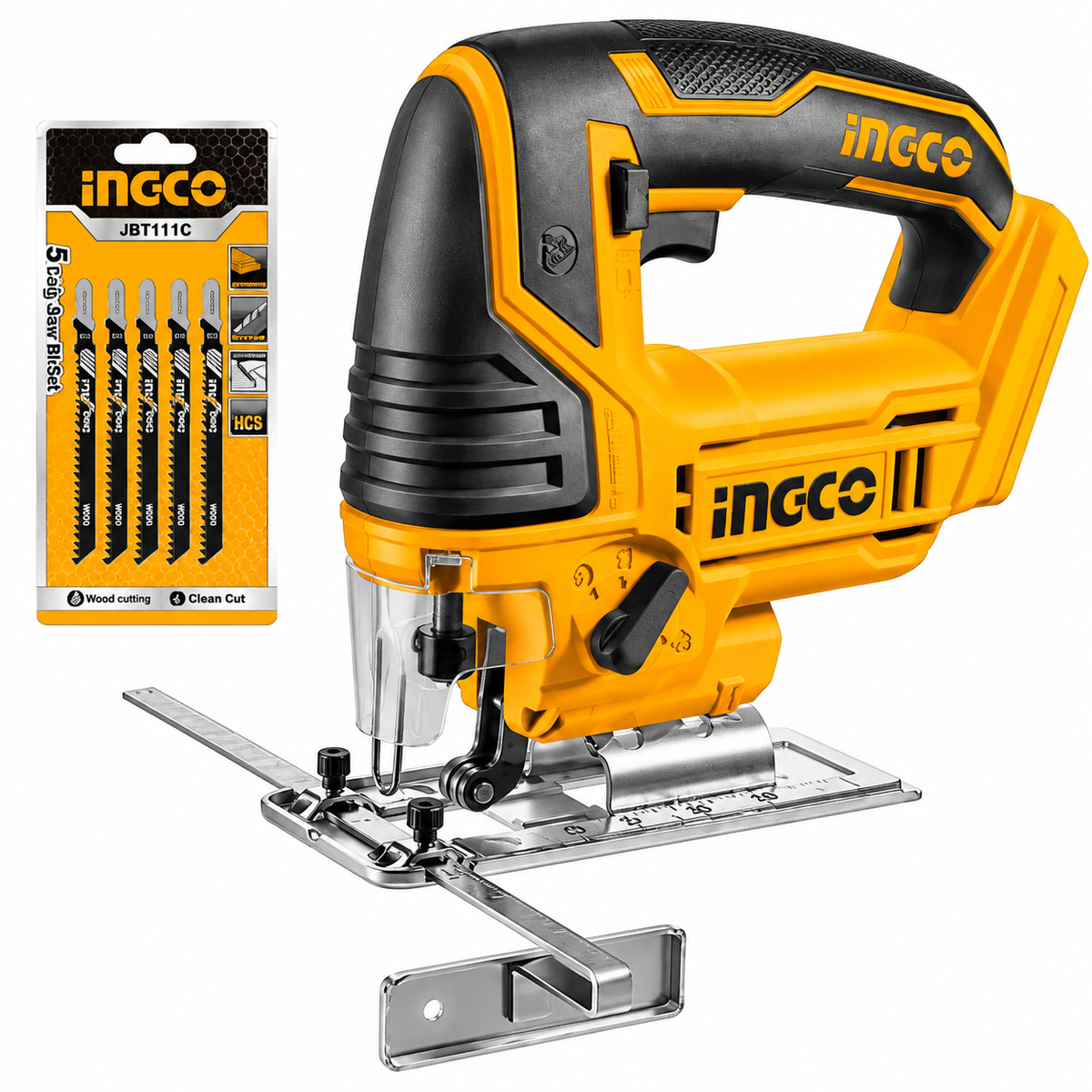 Ingco 20V Lithium-Ion Cordless Jig Saw with 5 Blades