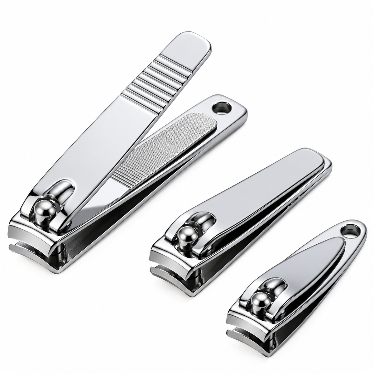 Stainless Steel Nail Clipper Set 3-Piece Manicure & Pedicure Kit