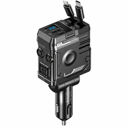 WEKOME WP-C59 75W Car Charger with Retractable Cable, Dual Port