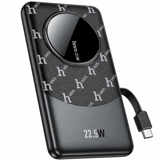 HOCO Q29 10000mAh Power Bank, Leather-Grain Finish