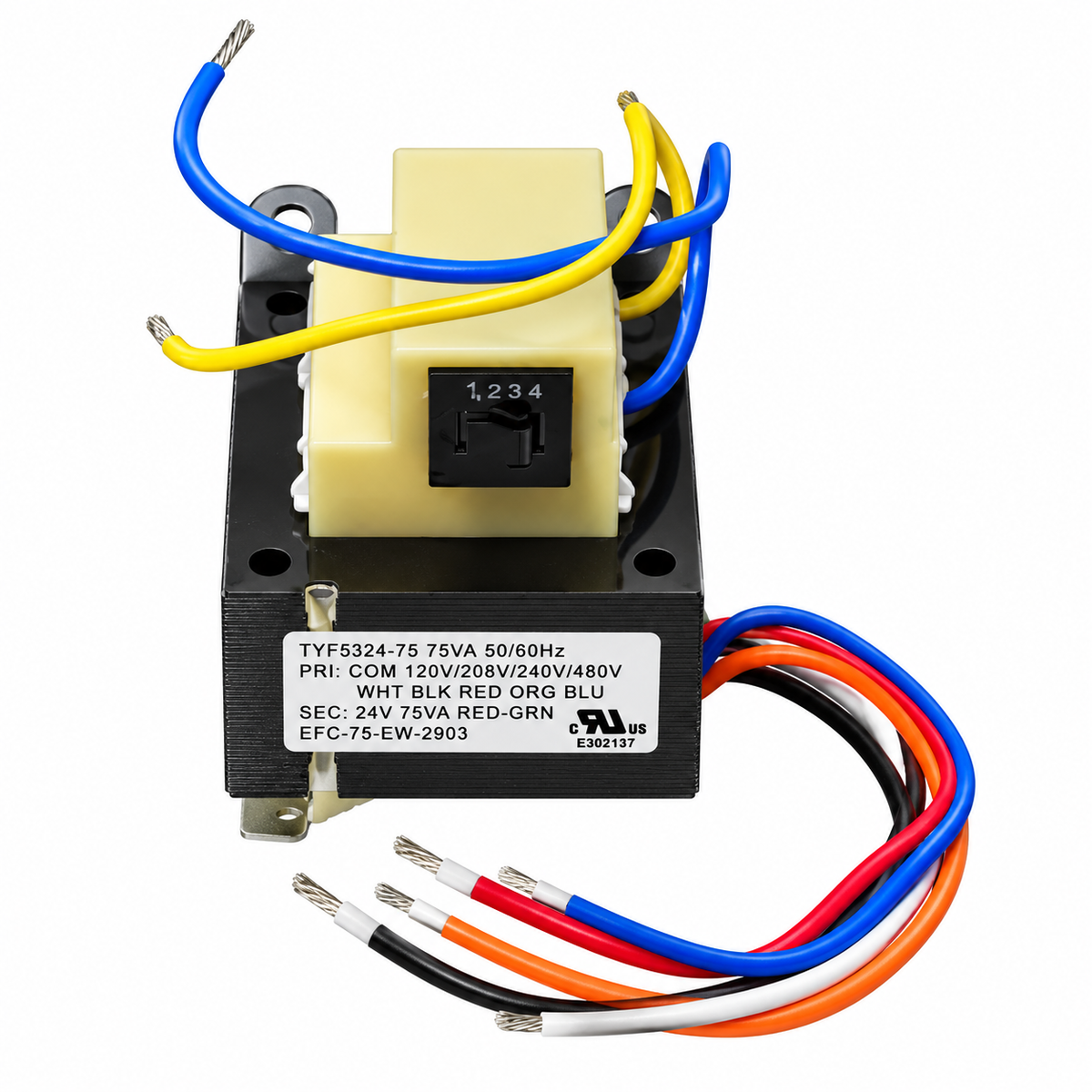 75VA HVAC Control Transformer Multi-Tap
