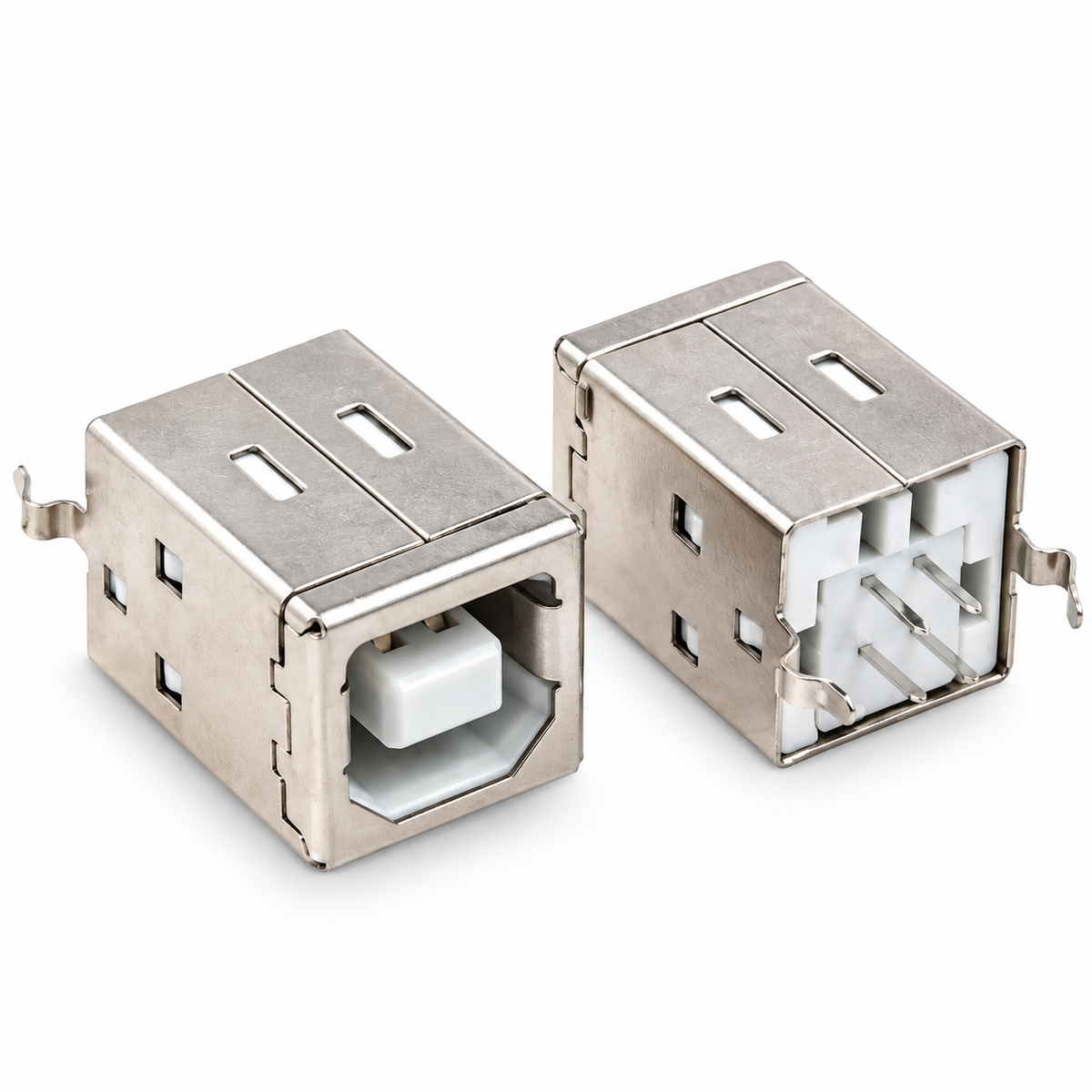 Square USB B Type Female Socket Connector for Printer Data Interface 180 Degree