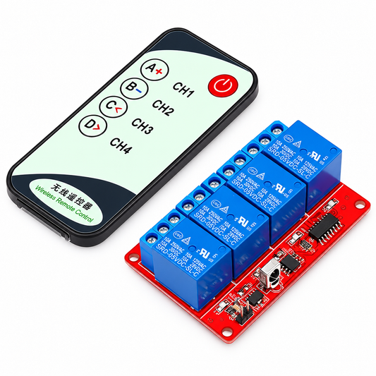 4-Channel 12V IR Remote Control Relay Board with Remote