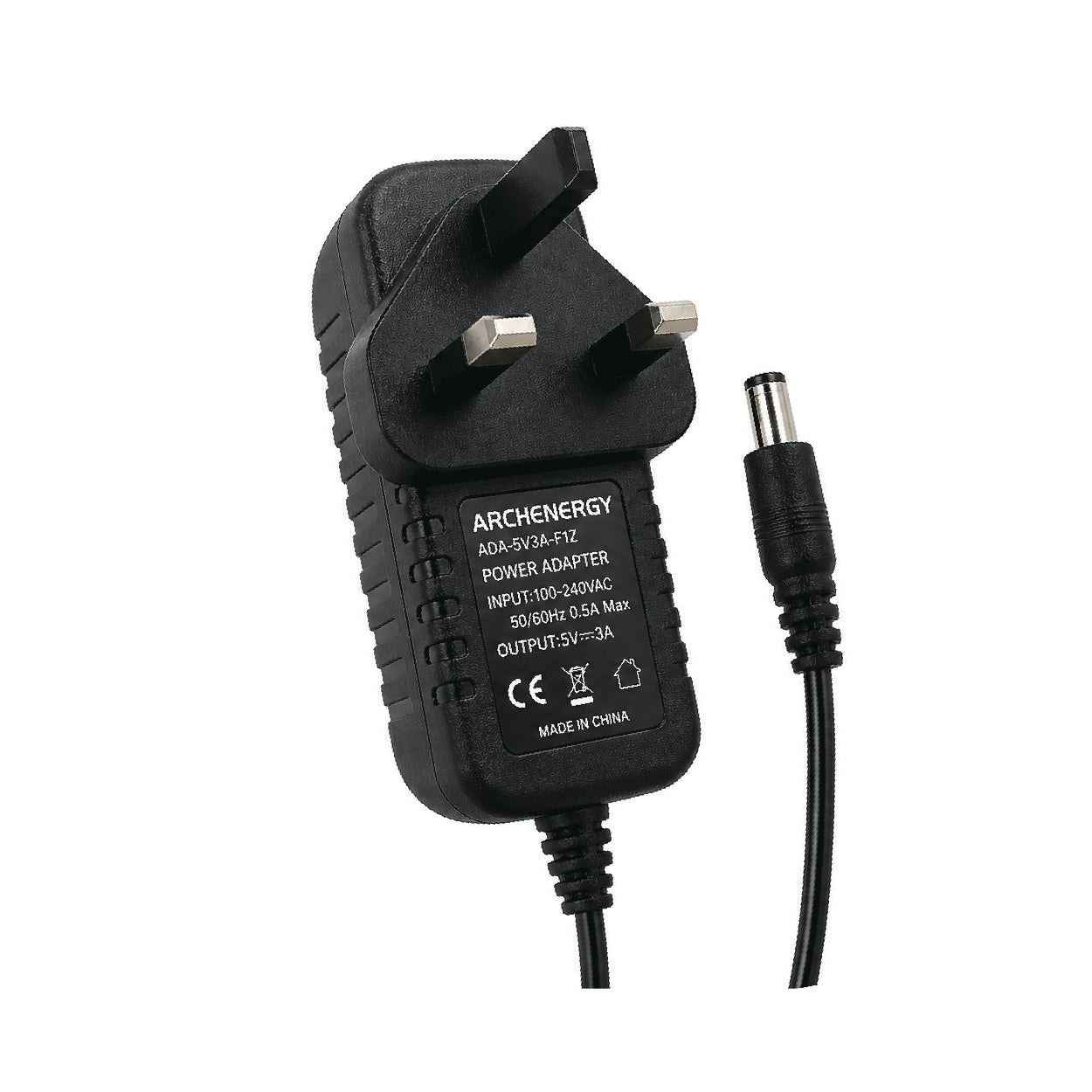 ARCHENERGY ADA-5V3A-F1Z UK Power Adapter   (15W)-Universal 100–240VAC Input Charger