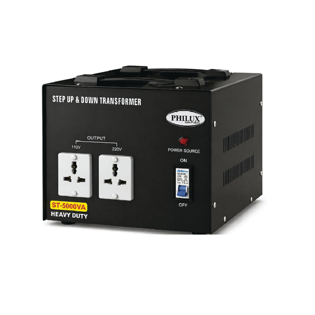 Philux ST-5000VA Heavy-Duty Step Up & Step Down  Voltage Transformer – 110V/220V High-Power Converter