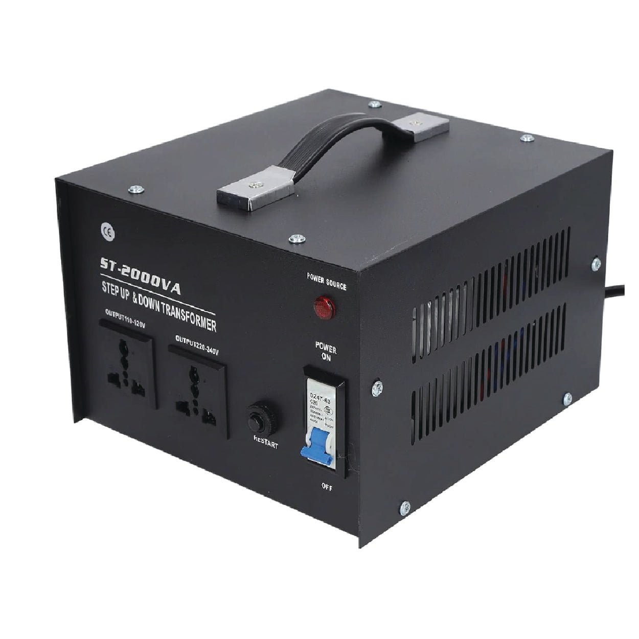 Philux ST-2000VA Step Up & Step Down Voltage Transformer  – 110V/220V High-Capacity Power Converter