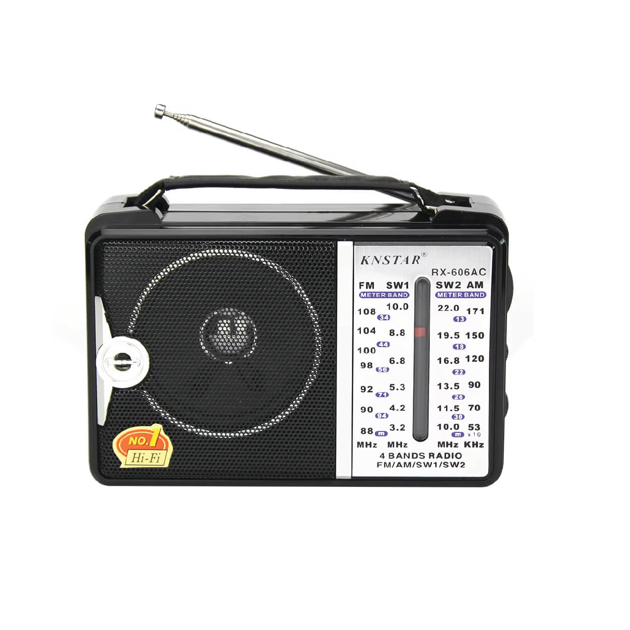 KNSTAR RX-608A World Receiver Radio – 4-Band  FM/AM/SW Portable High-Sensitivity Radio
