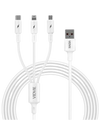 Vidvie 120cm Cb4003 Multi Charging Cable 3 In 1 For Mobile  Phones - White