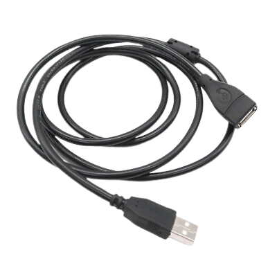 USB Type-A Extension Cable M/F Cord With Magnetic Ring 5M  Black