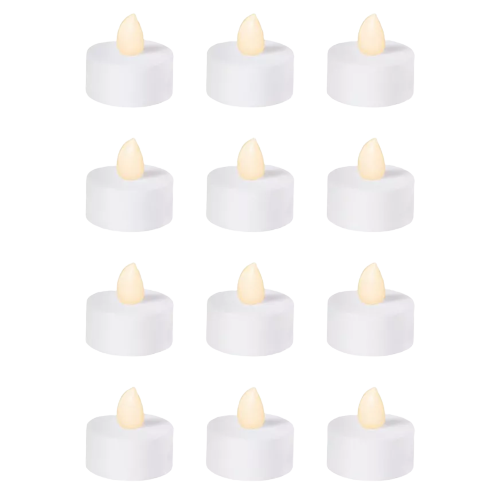 White Tealight Flameless LED Candles 12ct