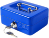 Small Cash Box with Lock and Slot, Metal Coin Piggy Bank for Adults and Kids, Blue Locking Money Box - Alqamarshop