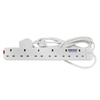 POWER KING 6-Way Power Extension Board PK-1006- White
