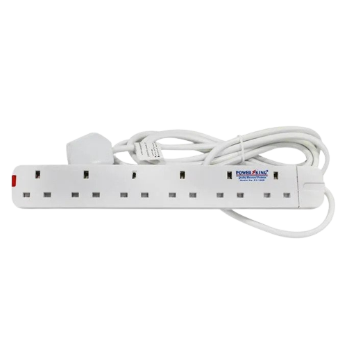 POWER KING 6-Way Power Extension Board PK-1006- White