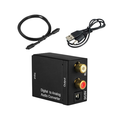 Digital to Analog Audio Converter box with USB power supply