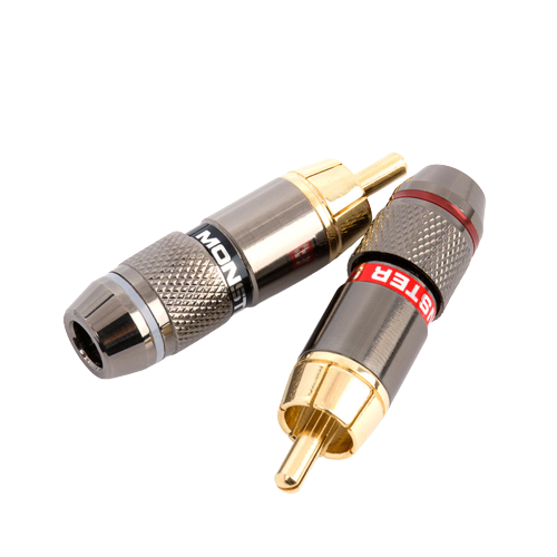 4PCS 24K Gold Plated Pure Copper Zinc Alloy Monster RCA  Plug Connector Audio Connector Power Speaker Plugs  Connector