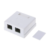 Surface Junction Box Network Connector for Cat 6 Cat6e 8P8C 2Port UTP RJ45 Cat6 - Alqamarshop