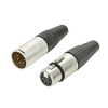 Male Female Connector Cannon Plug Nickel Plate 5pin XLR - Alqamarshop