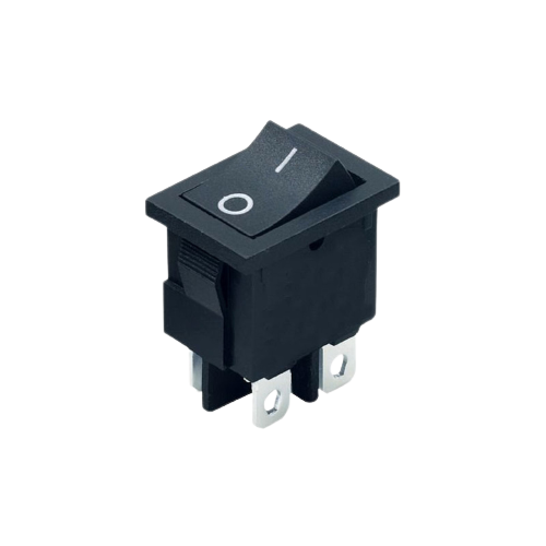 Switch DPST ON-OFF Black Button Black Housing 4 Pin - KCD1-4-201