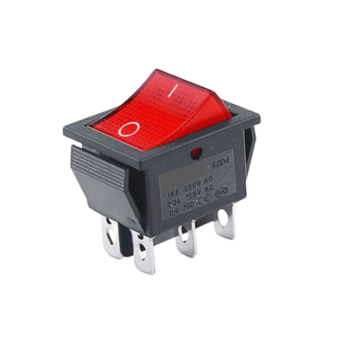 Rocker Boat ON/OFF Switch Red 6 Pin (KCD4) 16 A 250 V