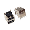 Double-deck A Female USB Female Socket A Type black glue 90 degree - Alqamarshop