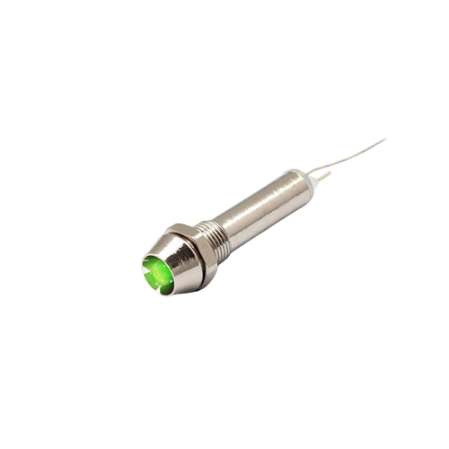 Socket Head Metal LED Green Light Indicator 12V 6MM