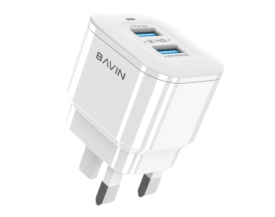 BAVIN Fast Charging Portable Wall Quick Charge Adapter UK Plug Travel USB Mobile Cell Phone Charger PC510E