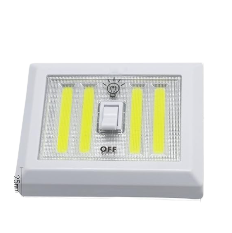 XFG COB LED Wall Lamp White Wireless LED Night Light Lamp Battery Power Cordless Switch Closet Under Cabinet DC 6V