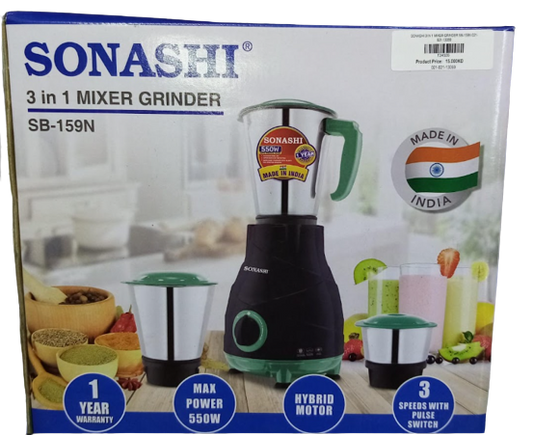 Sonashi 3 In 1 Mixer Grinder SB-159N