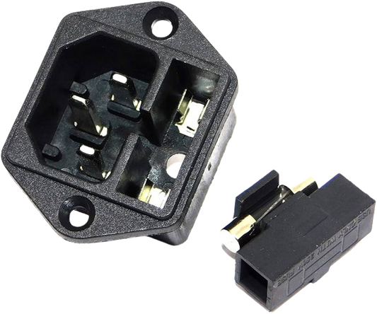 Power Socket with Fuse Holder 3 Pin 250V 10A