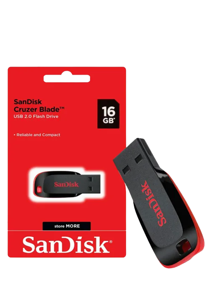 فلاشة USB 2.0 من Sandisk Cruzer Blade – سعة 16 جيجابايت