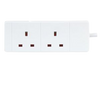 2 Gang Way 13A Mains Power Extension Socket without wire  White