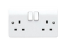 MK  - 13A 2 Gang DP Double Switched Socket, White