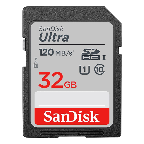 بطاقة Sandisk Ultra SDHC UHS-1، سعة 32 جيجابايت، 120 ميجابايت/ثانية