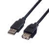ROLINE USB 2.0 Cable, A - A, M/F, black, 1.8 m