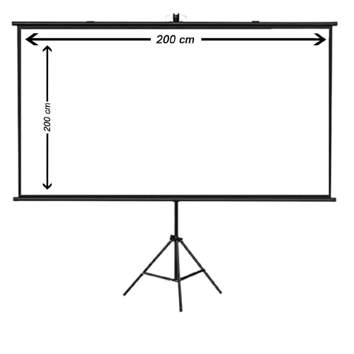 Projection Screen 200cm x 200cm Projector Screen with Stand, 2m × 2m