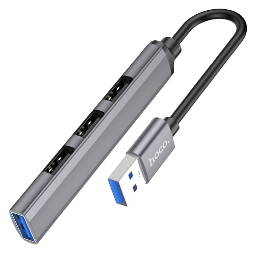 موزع USB 4 في 1 من HOCO مقاس 13 سم "HB26" USB3.0+USB2.0*3