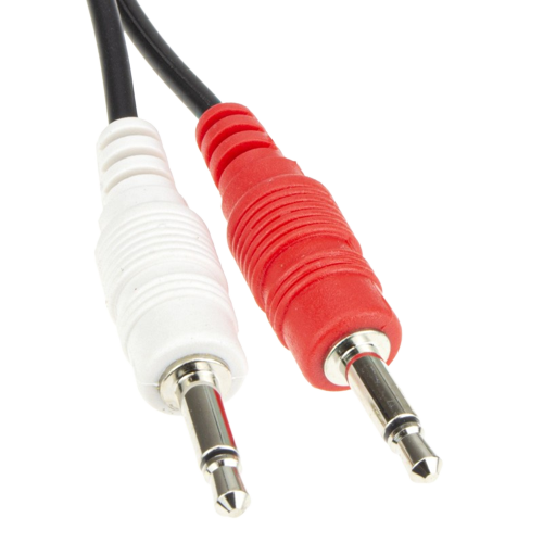 Stereo Jack Plug to Twin Mono Red & White 3.5mm Plugs Audio Splitter Cable 1.5m