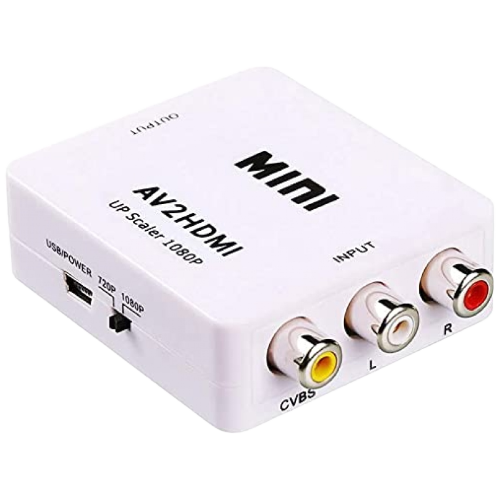 محول 1080P Mini AV إلى HDMI، إشارات صوتية مركبة من AV إلى HDMI RCA إلى إشارات HDMI لشاشة التلفزيون