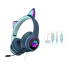 LED Lighting Over-head Cat Ear Wired Headset AKZ-022