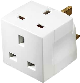 Masterplug Multi Socket Plug Adaptor White MSF3/NK-MS