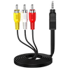 3 Meter 3.5mm To RCA Camcorder Handycam AV Audio  Video Output Cable 3.5mm Stereo 1/8" TRRS To 3 RCA Male Plug AUX Cable Converter Splitter Cord
