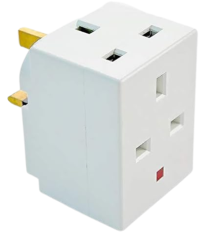 3 Way socket For Home Office Fused Multi-Plug Adapter (UK) 13 aMP 240V AC