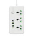 Smart Home Universal Socket Power Board with Extension AC USB Port Network Filter Overload Protection Socket (Color : B09 White, Size : EU Plug)