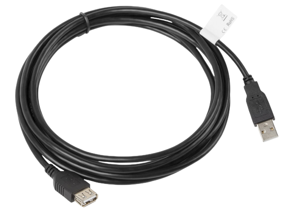 USB-A M/F 2.0 CABLE 3M BLACK